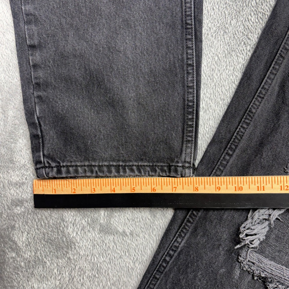 BDG High-Rise Baggy Jeans Women 28 Black Excellent Distressed Ripped Denim - Picture 9 of 13